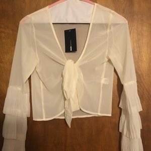 Cream sheer crop top!